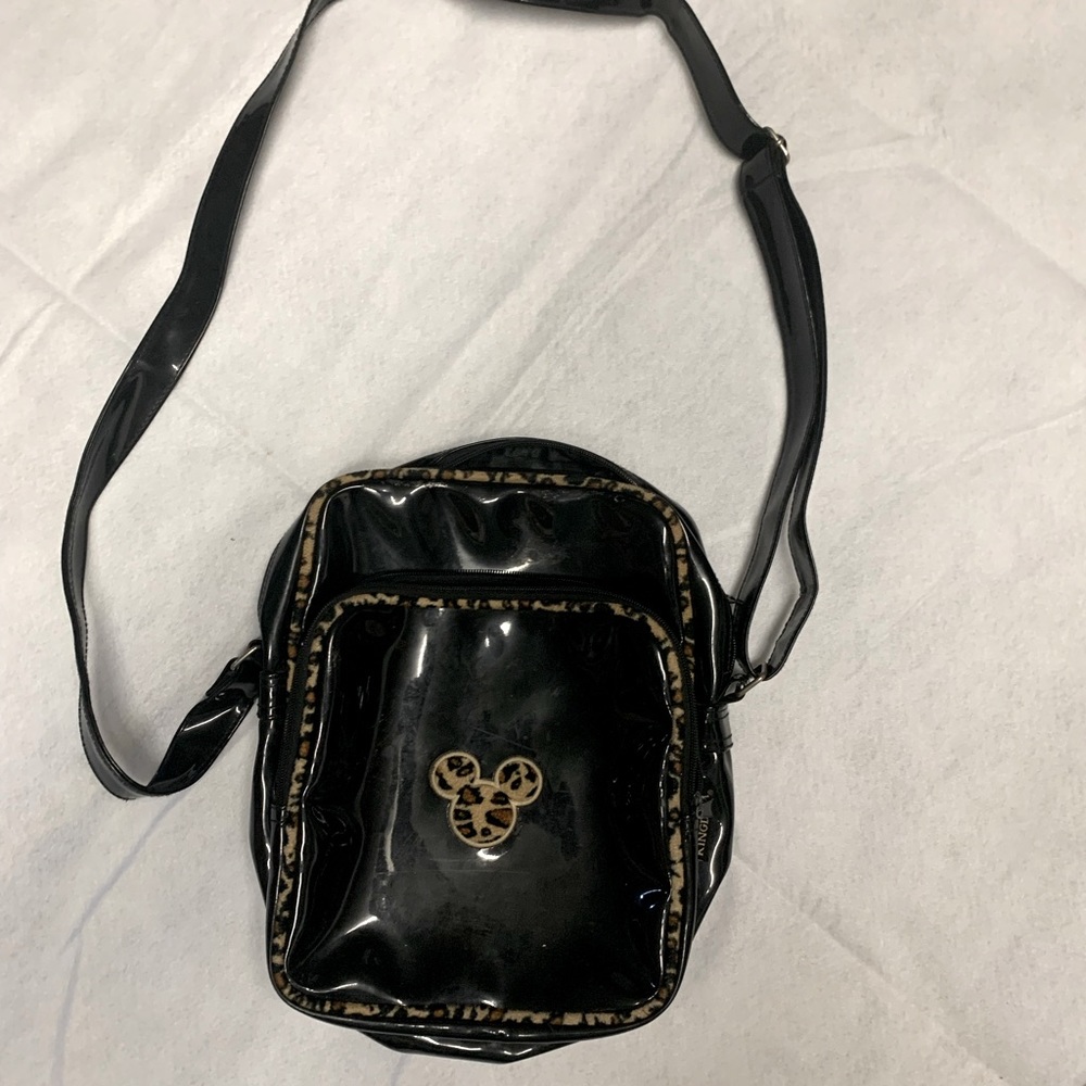 Disney black and leopard messenger bag
